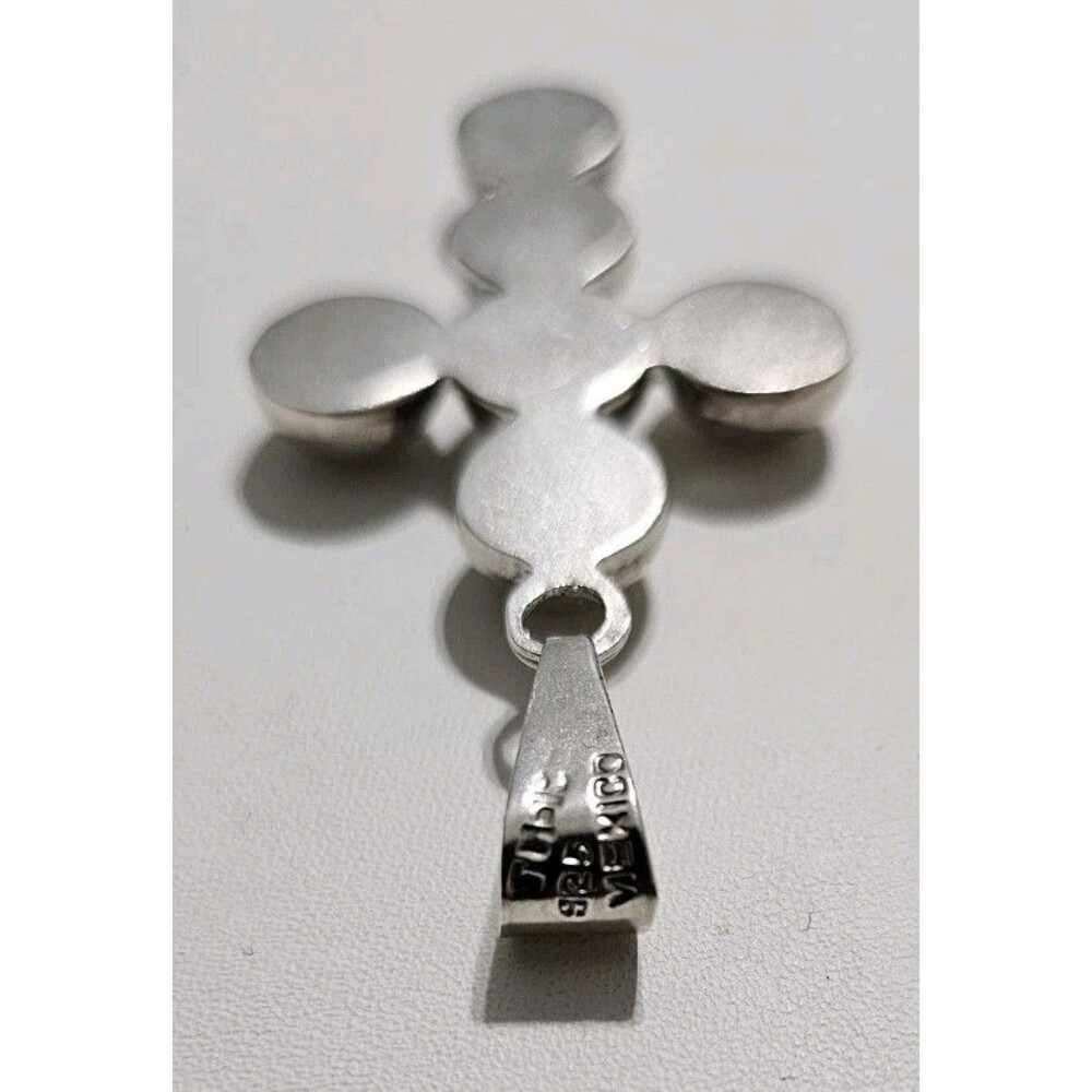 Chunky Sterling Silver Cross, 925 Silver Cross, Statement Piece, Cross Pendant - Picture 8 of 8